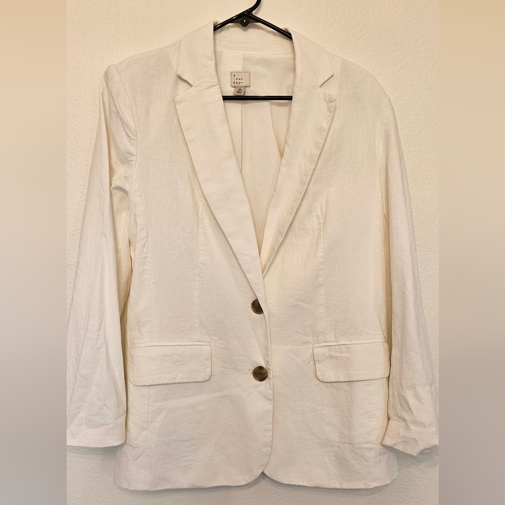 A New Day white linen blazer